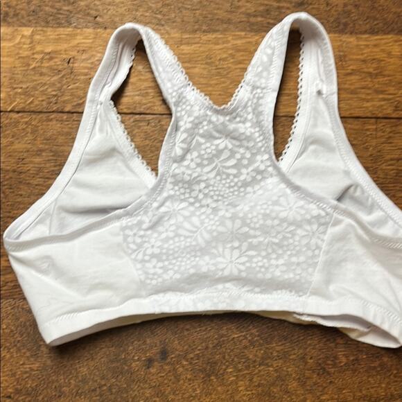 Glamorise Front Closure Cotton T-Back Comfort Bra White 38 BCD - Picture 3 of 6